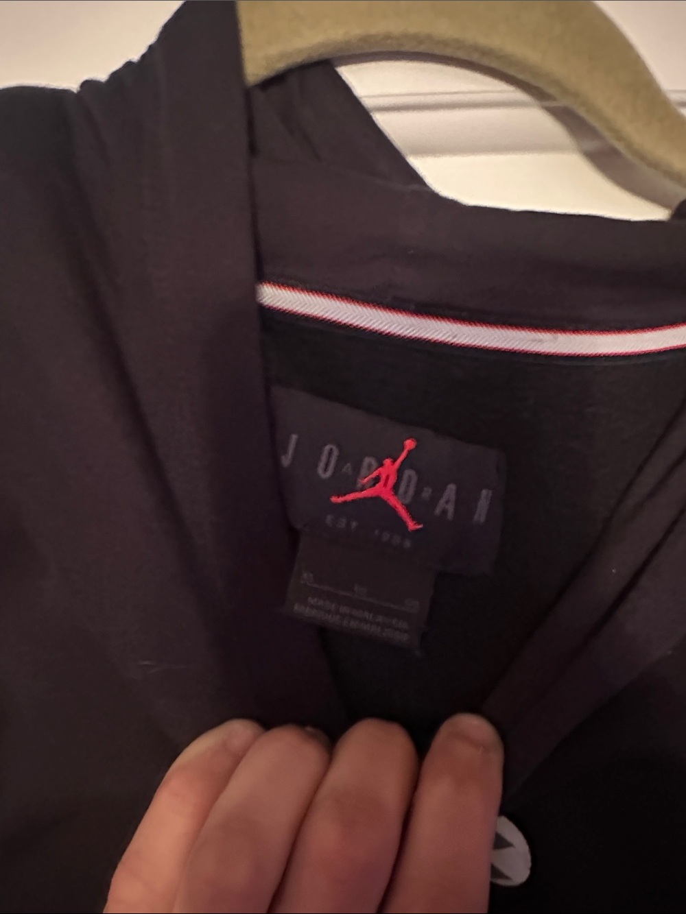 Jordan Black Hoodie with White Jumpman Logo - Picture 2 of 2